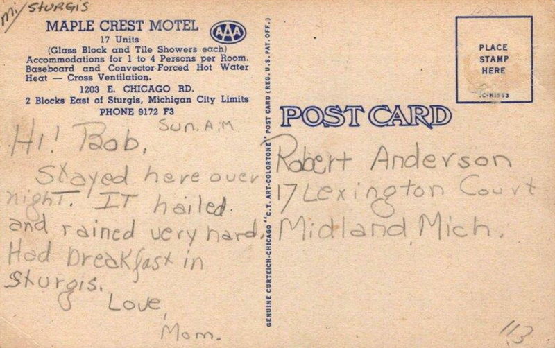 Maple Crest Motel - Old Postcard (newer photo)